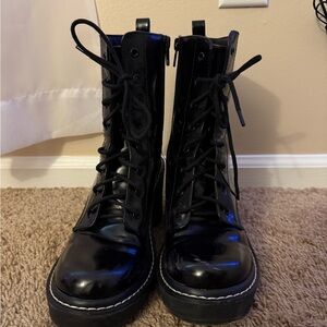 Madden Girl Black Lace-Up Women's Boots